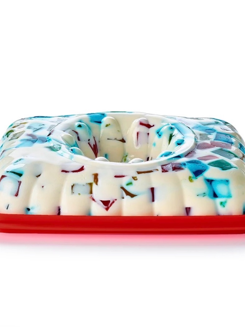 Tupperware Rectangular Jel Ring Party Multilayer Dessert and Dip Mold Red NEW